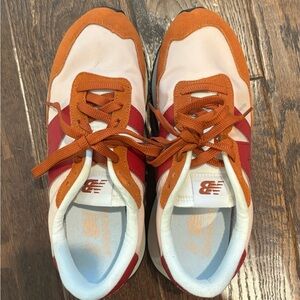 New Balance 237 Athletic Shoes Orange and Burgundy Suede size 9